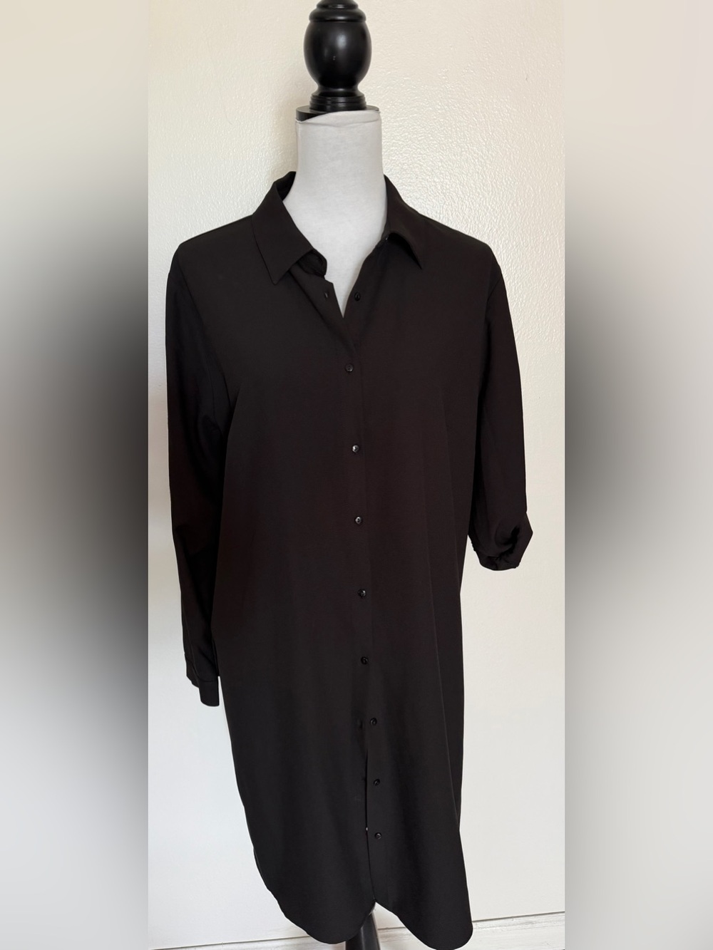 Catherine Malandrino Black Button-Front Tunic